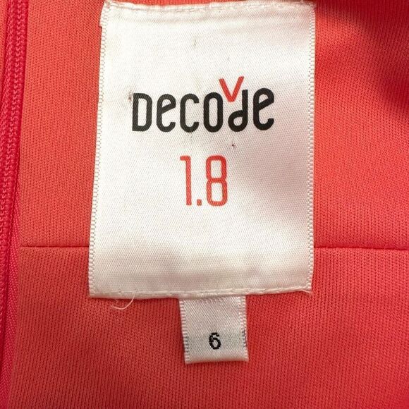 Vintage Decode 1.8 Sleeveless Sweetheart Neck Ruffle Chiffon Coral Mini Dress Si - Picture 4 of 5